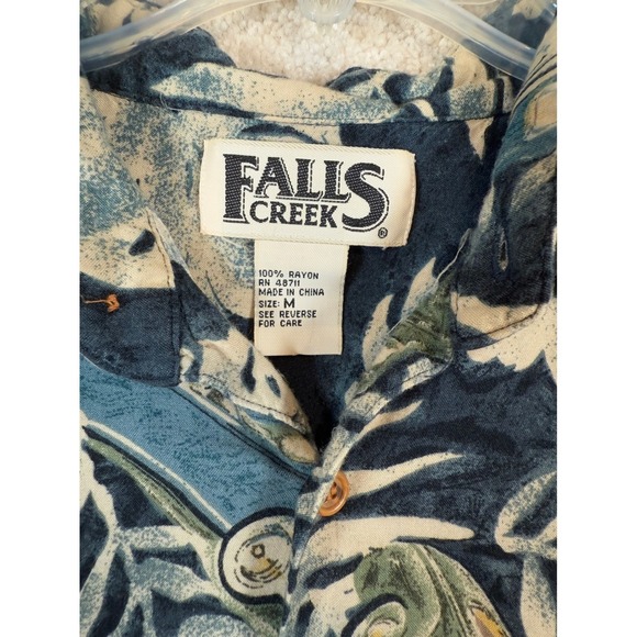 Falls Creek Hawaiian Shirt Cars Tropical Rayon Short Sleeve Button Up Mens M - Picture 3 of 5